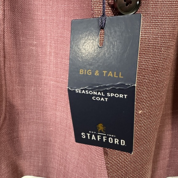 Stafford Men's 52 Regular Classic Fit Wool Mauve Sport Coat NEW - Picture 6 of 16